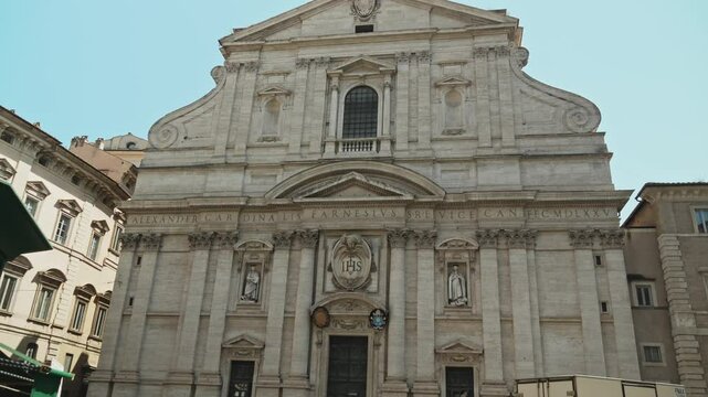 The Church of the Gesu in Rome. Mother church of the Society of Jesus belonging to the Catholic religious order. Italian architecture