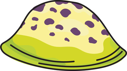 Cartoon clam illustration on transparent background.
