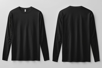 Black long sleeve tshirt mockup isolated created with Generative AI