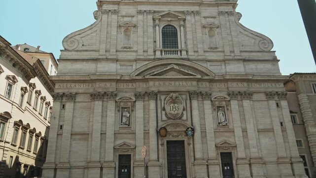 The Church of the Gesu in Rome. Mother church of the Society of Jesus belonging to the Catholic religious order. Italian architecture