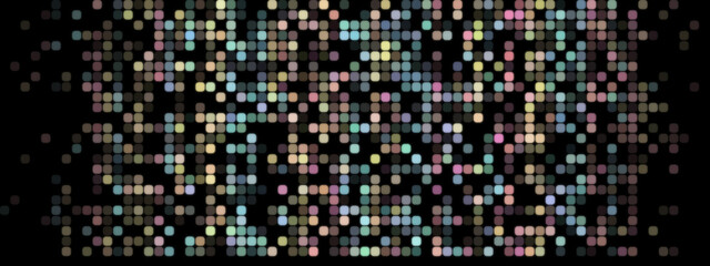 Pixelated Design: Soft Pastel Pixels on Dark Background