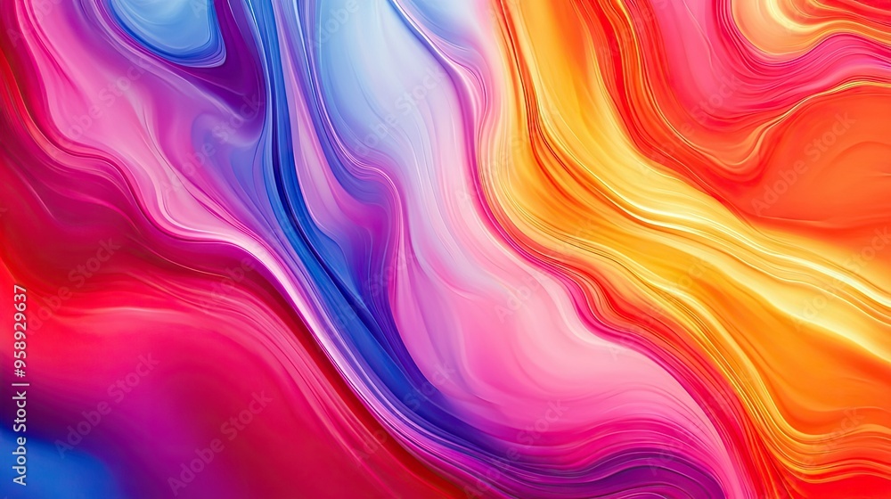 Poster colorful, moving abstract background with a dynamic effect, showcasing fluid patterns and gradients 