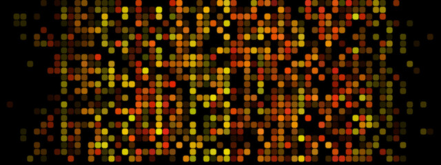 Vibrant Pixelated Design: Red, Orange, and Yellow on Dark Background