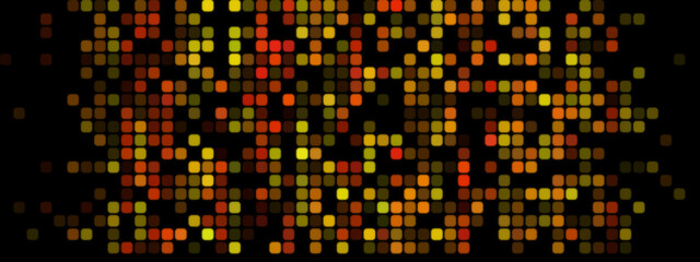 Vibrant Pixelated Design: Red, Orange, and Yellow on Dark Background