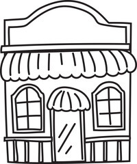 Obraz premium Store doodle illustration on transparent background. 