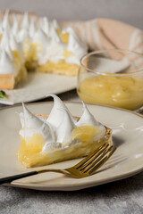 Lemon meringue cake ready to eat