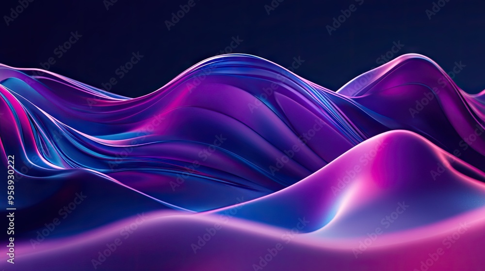 Poster contemporary dynamic wave design with fluid motion and vibrant gradients, providing a stylish and mo