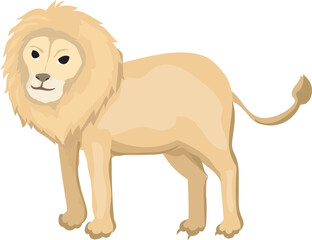 Cartoon lion illustration on transparent background.
