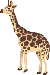 Obraz premium Cartoon giraffe illustration on transparent background. 