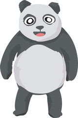 Cartoon panda illustration on transparent background.
