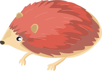 Cartoon porcupine illustration on transparent background.

