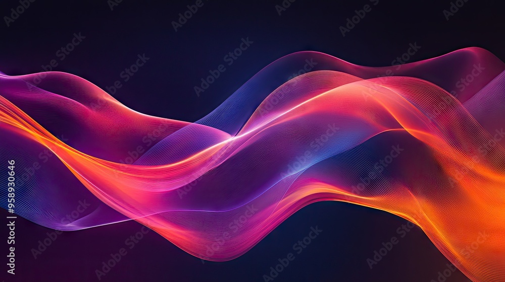 Aufkleber contemporary wave design featuring smooth, dynamic lines and vibrant hues, ideal for creating engagi