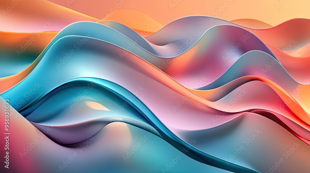 Aufkleber contemporary wave design featuring smooth, dynamic lines and vibrant hues, ideal for creating engagi