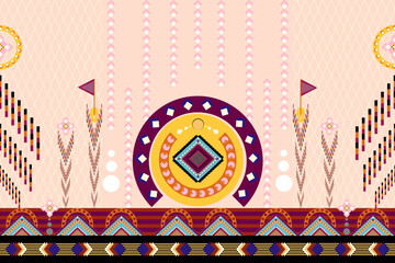 Ethnic Native American Traditional geometric seamless pattern