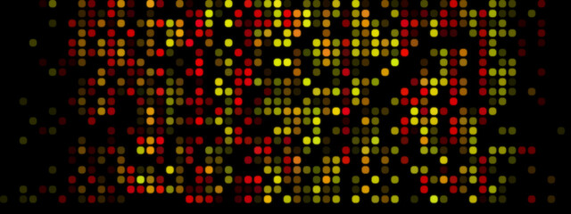 Vibrant Pixelated Design: Red, Orange, and Yellow on Dark Background