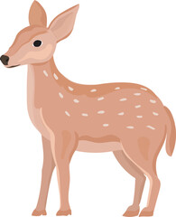 Obraz premium Cartoon deer illustration on transparent background. 