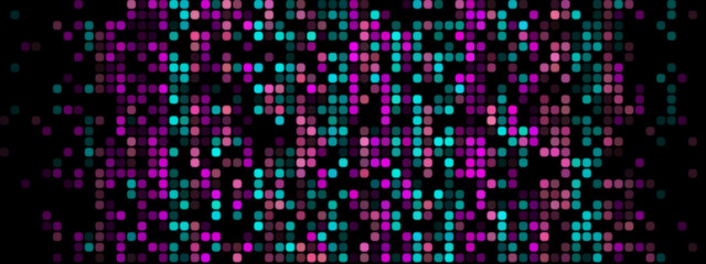 Pixelated Design: Purple and Turquoise on Dark Background