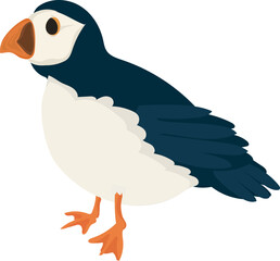 Cartoon bird illustration on transparent background.
