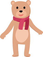 Teddy bear illustration on transparent background.
