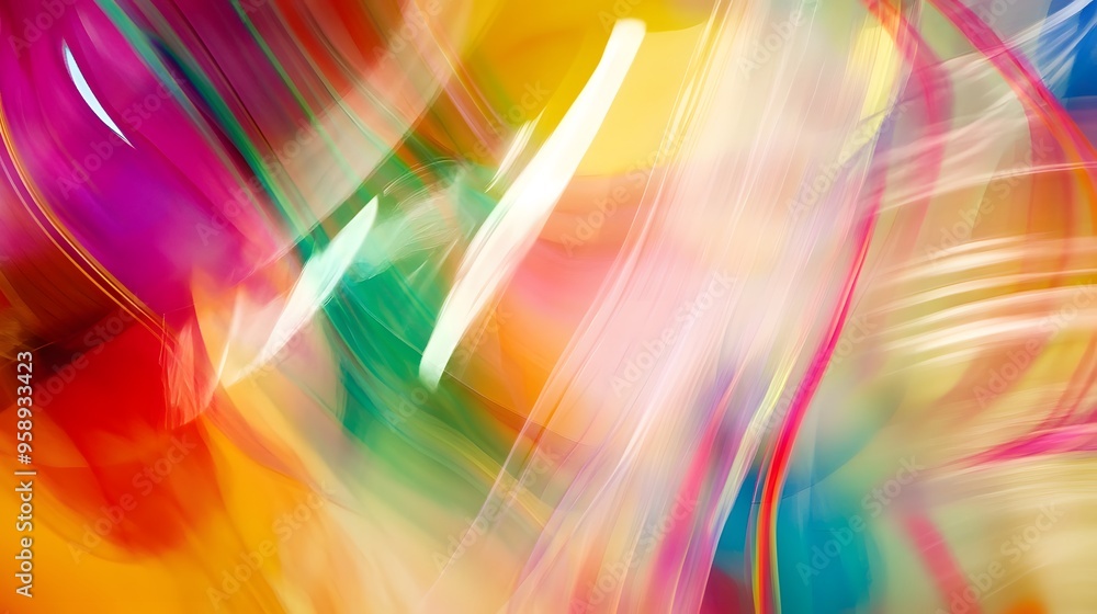 Poster abstract colorful light streaks create a vibrant and dynamic visual.