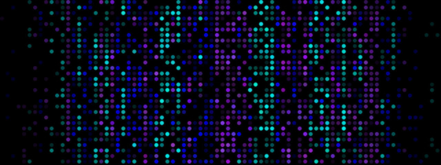 Abstract Pixel Background: Blue, Turquoise, and Purple on Black