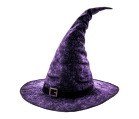 A witch hat isolated on transparent background.