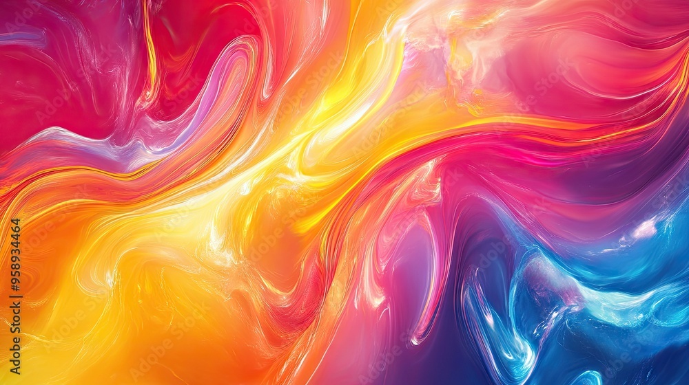 Poster dynamic and vibrant abstract background with flowing colors, creating an engaging and visually appea
