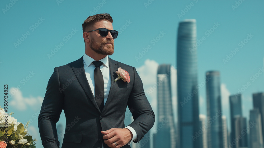 Canvas Prints groom in suit