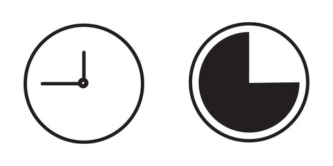 time clock  vector icon set on a white background