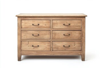 A rustic wooden dresser with multiple drawers, perfect for enhancing any home decor or storage solution.