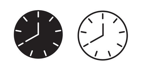 time clock  vector icon set on a white background