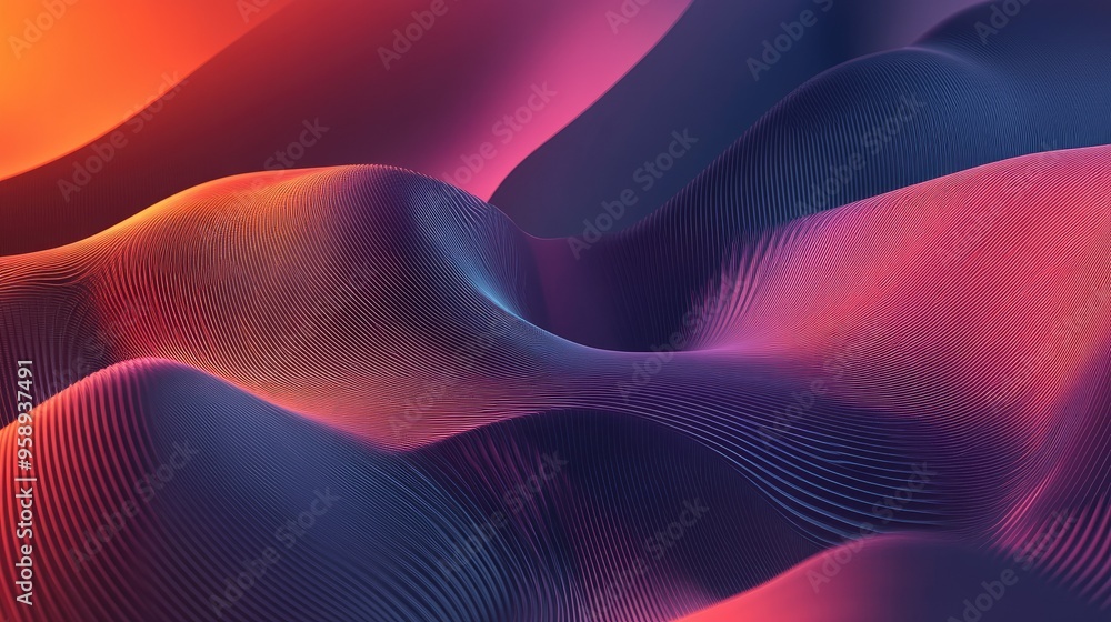 Aufkleber dynamic wave design with smooth, energetic lines and modern gradients, offering a sophisticated and 