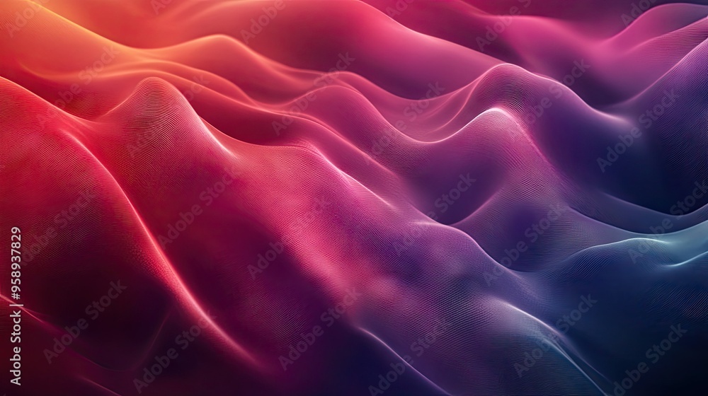Poster Dynamic wave pattern with smooth, flowing lines and gradient colors, offering a modern and visually appealing backdrop for various applications.