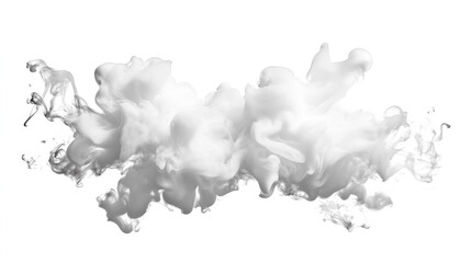 White Smoke Swirls on Transparent Background