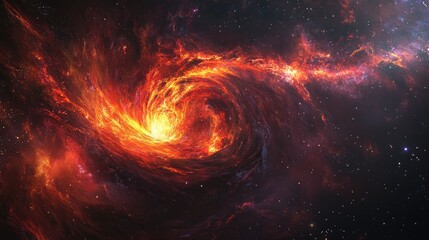 Obraz premium A vibrant depiction of a swirling cosmic phenomenon in space.