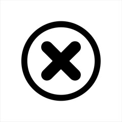 Obraz premium Black round circle with black cross icon silhouette vector illustration design on white background.