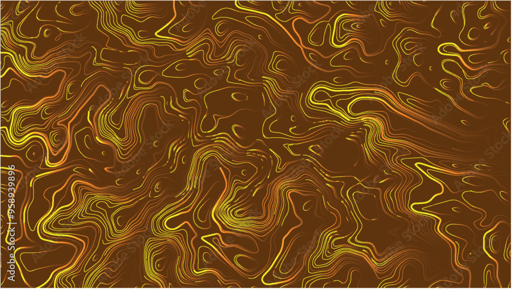 Poster topographic map background. generating a terrain elevation map. grid map. contour map. valleys and m
