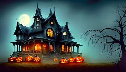 Ghostly House Fades on Halloween Night