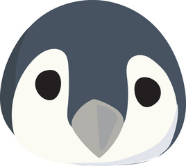 Cartoon cute penguin illustration on transparent background.
