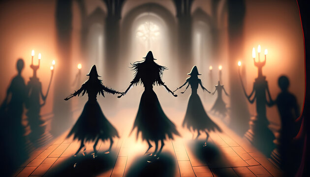 Halloween Spectral Soirée: Dancing Ghosts in Abandoned Castle