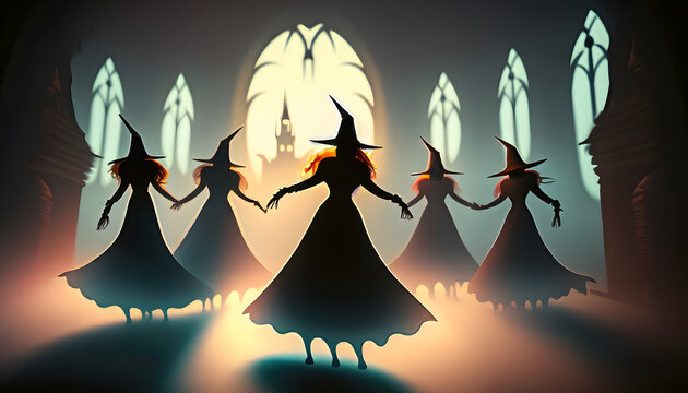 Halloween Spectral Soirée: Dancing Ghosts in Abandoned Castle