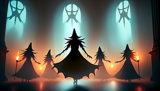 Halloween Spectral Soirée: Dancing Ghosts in Abandoned Castle