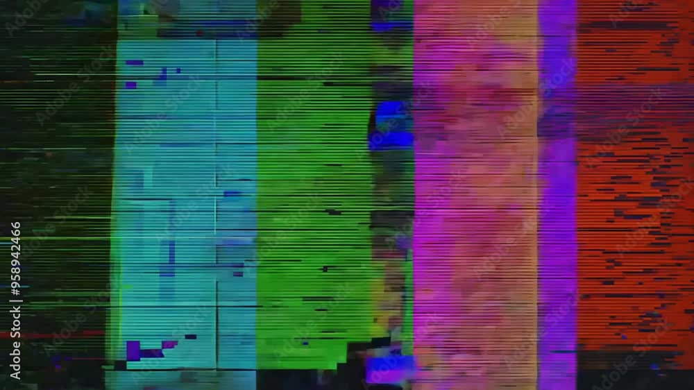 Poster television test pattern with glitches generative ai