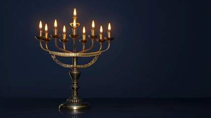 Jewish candle on blue background