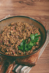 lobio, a traditional Georgian dish, boiled beans, homemade, no people,