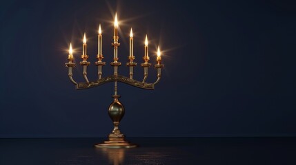 Jewish candle on blue background