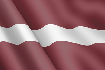Latvia waving flag 3d illustration