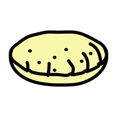 Roti (Indian bread) Vector Filled Icon Design