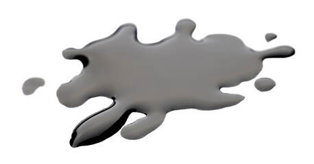 Blot of black printer ink isolated on white