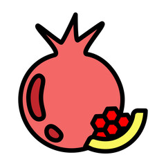 Fototapeta premium Pomegranate Vector Filled Icon Design